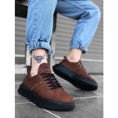 BA0163 Laced High Base Tan Sports Shoes