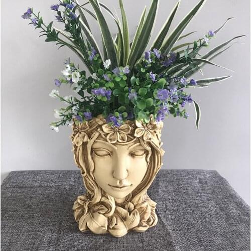 Statue Greek Goddess Flower Pots Head Retro Venus Vase Home Decoration Accessories Ornament Home Decor Tabletop Decorative