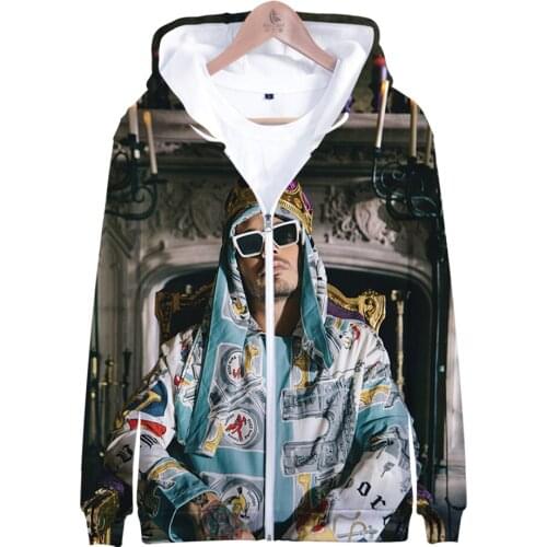 J BALVIN Hoodie Mens Zipper Hoodies Felmal/Male Long Sleeve Hooded Sweatshirt Harajuku Streetwear Fashion Clothing Oversized