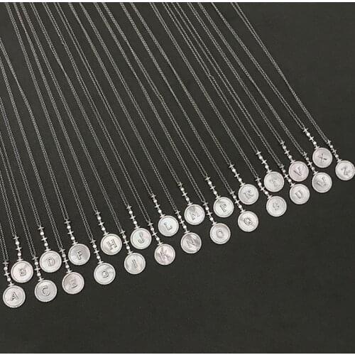 UMGODLY Mother Shell Necklace Fashion Full Multicolor Cubic Zirconia Charm Star Personalise DIY Leter Pendant Women Jewelry Gift