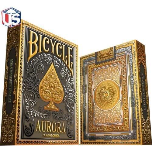 Bicycle Aurora Playing Cards Premium Gold Silver Deck Poker Size USPCC Magic Cards New Sealed Magic Tricks Props for Migician