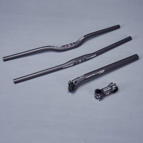 TOMTOU Bike MTB Bras Road Cycling Sets Parts Carbon Fiber Bicycle Mountain Handlebar SeatPost Stem - PRO832
