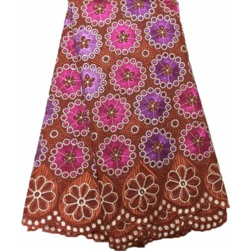 High quality African 100% cotton lace fabric In Switzerland VPL11332 African Dry Lace With Stones for making dress