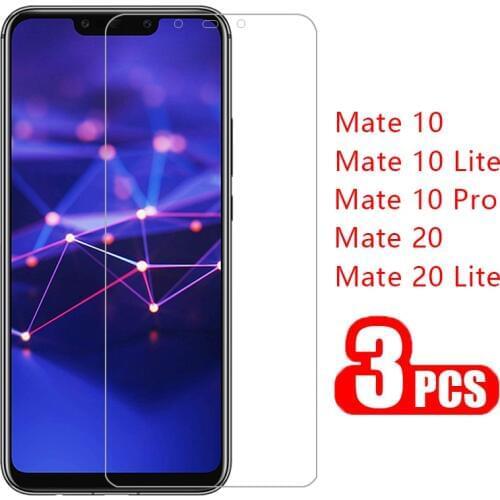 3pcs protective glass for huawei mate 10 20 lite pro screen protector tempered glas mate10 mate20 light made 10lite 20lite film