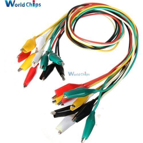 10pcs 50cm Double-ended Alligator Clips Test Line Crocodile Clips Cable Test Clamp Connector Wire Testing Wire Brand New
