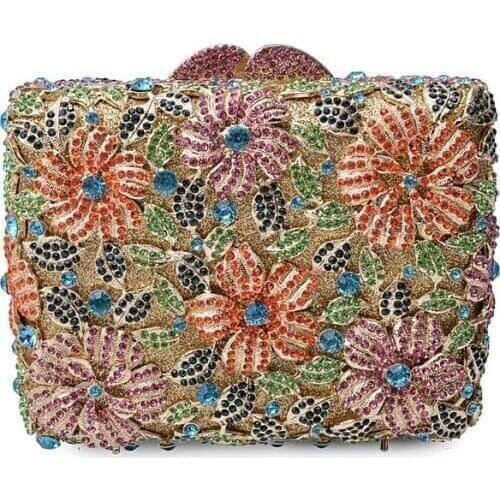 Lady colorful Lovely Crystal Clutch Diamond Banquet Bag Luxury bride Wedding Party Handbags Lady Evening Bag clutches bags gift