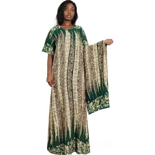 Women Summer Long Dress 2020 African Floral Print Boho Beach Style Ladies Green Maxi Evening Party Dress Sundress Vestidos