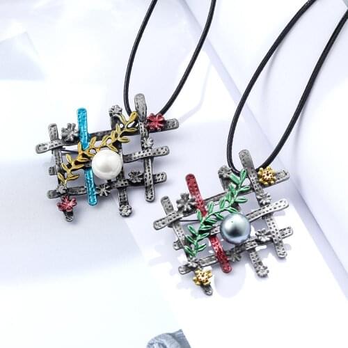 New Vintage Long Necklace Women Jewelry statement necklaces & pendants Leaves Pendant collares mujer choker kolye bijoux femme