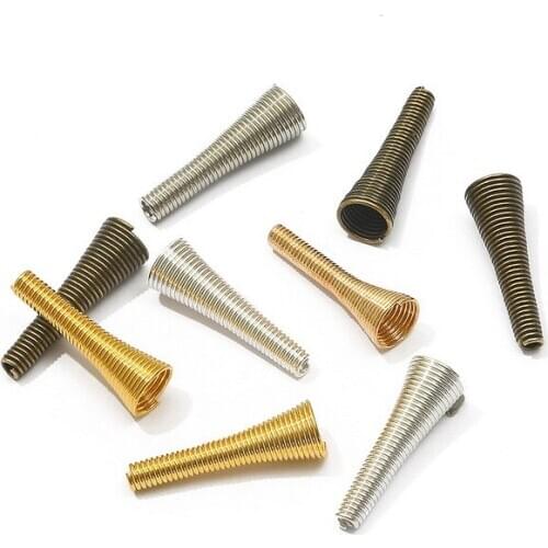 10Pcs Metal Spring Funnel Shape Spacer Beads Caps DIY Beading Supplies Cone Spring Coil End caps For Jewelry Makings Accessories