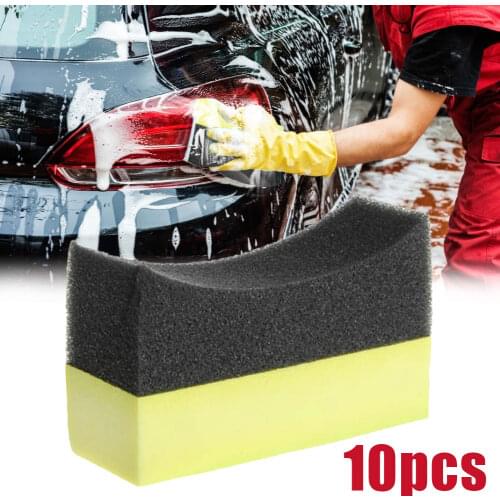 10pcs Multifunctional Car Wheels Brush Tire Hub Waxing Sponge Cleaner Polishing Brush Interior Cleaning Tools Auto Accessories