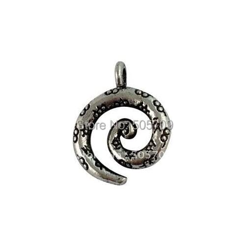 120Pcs Tibetan Silver Color Floral Spiral Charms A15015