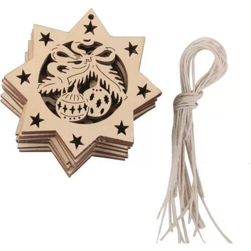 20 pcs laser cut wood crafts christmas decoration