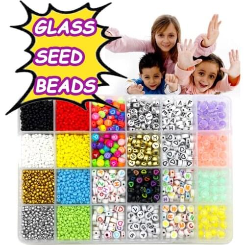 24 Grid Boxed Paint Solid Color Micro Glass Bead Diy2 3 4mm Seed Bead Accessories Accessories Set Box glass beads