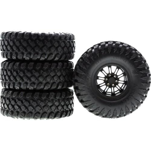 4PCS 2.2 Inch Beadlock Wheel Tires for 1/10 RC Rock Crawler Axial Traxxas TRX4 SCX10 RR10 AX10 Wraith 90048 90018 KM2