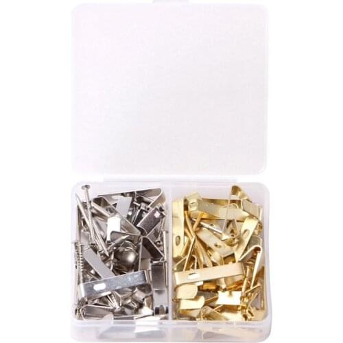 40Pcs Photo Frame Hooks with Nails 30lbs Metal Picture Hangers on Wooden Drywall for Wall Mounting Hanging Mirror Clock