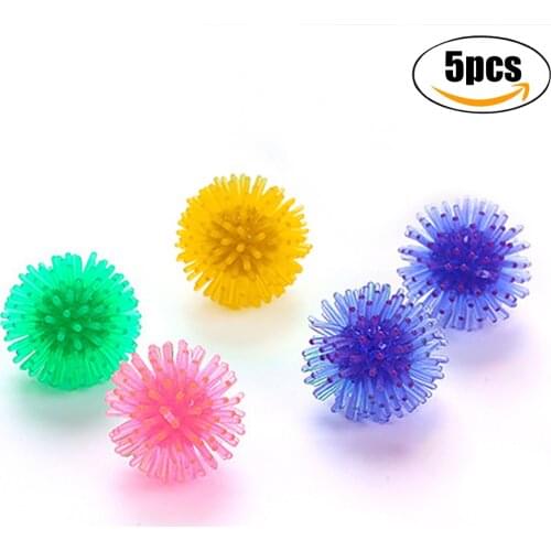 5Pcs Creative Spiky Balls Cat Toy Interactive Small Spiky Sensory Balls Toys For Cat Dog Pet Training Supplies Random Color