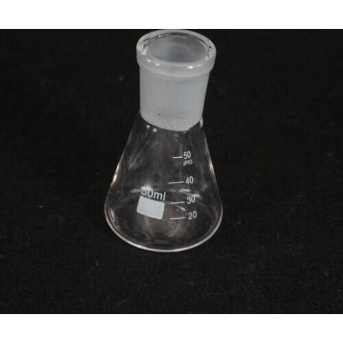 50ml Quickfit 24/29 Joint Lab Conical Flask Erlenmeyer Boro Glass Graduated