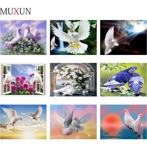 Full 5d Diy Diamond Painting Animal Pigeon Diamond Embroidery Cross Stitch Diamond Mosaic Square Rhinestone Home Decoration Gift
