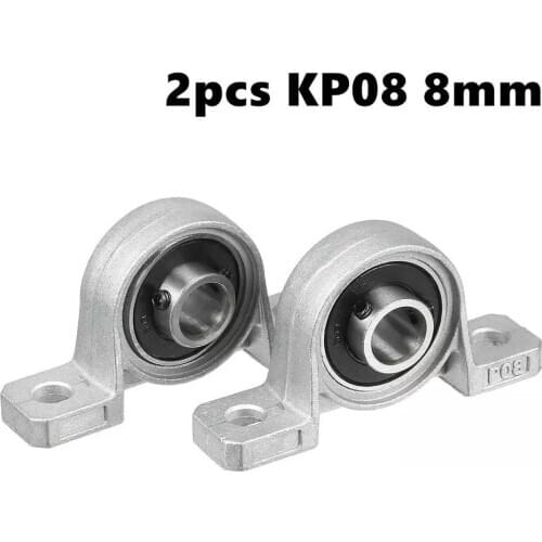 Aokin 2PCS KP08 8mm Bore Zinc Alloy Inner Ball Mounted Pillow Block Insert Bearing