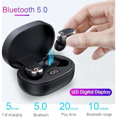 Car Kit Handsfree S17 Bluetooth 5.0 Earphone MP3 Player Wireless In-Ear TWS Headsets Dual Earbuds Bass Sound for Mobile Phones