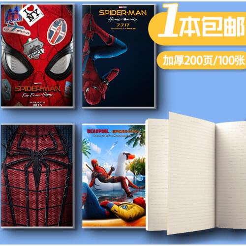 Marvel Cartoon Plastic Sleeve Notebook Avengers Spider-Man A5 Homework Diary Soft Surface Student Start Gift