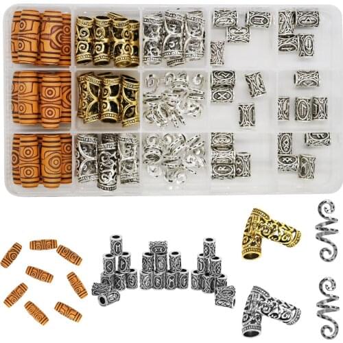 75pcs Dreadlocks Beads Metal Hair Cuffs Hair Rings Shell Charms Hair Coils Braiding Hair Pendants Decoration Clips