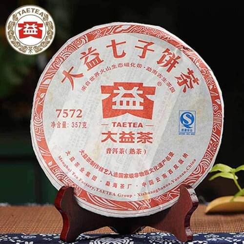 2012 yr TAETEA 7572 (Batch 201) Shu Pur-erh 357g Dayi Ripe Puer Chinese Tea Cake