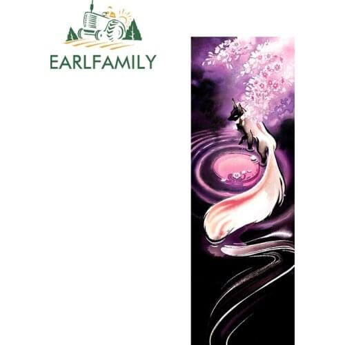 EARLFAMILY 13cm x 9.9cm for Rose Moon Sakura Blossom Fox Car Sticker Bumper Window Fashion Fine Decal Vinyl Waterproof Decor
