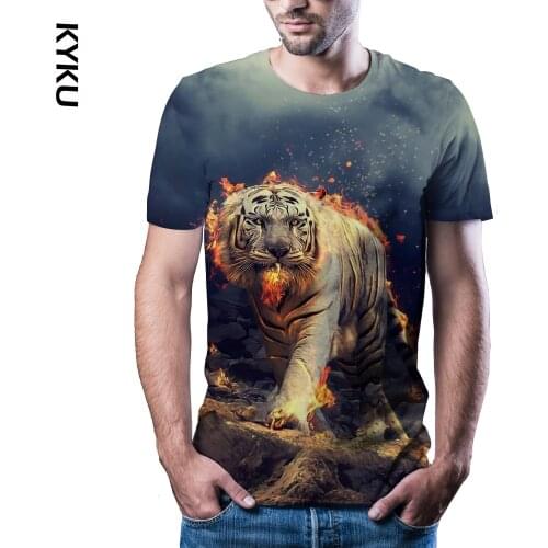 2020 new mens tiger T-shirt print summer animal nature T-shirt brand T-shirt large size fashion short sleeve shirtXXS 6XL