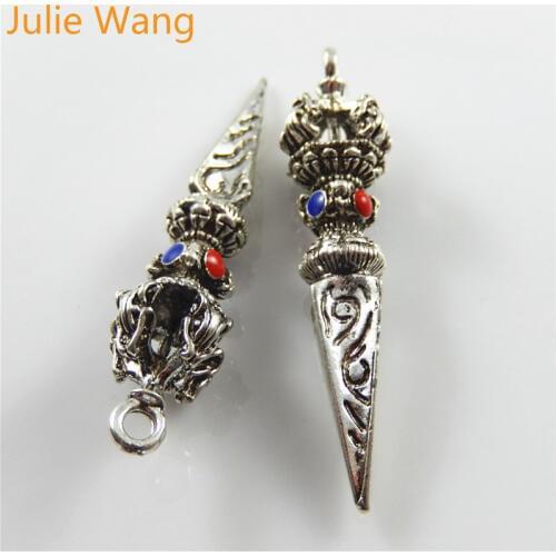 Julie Wang 2PCS Antique Charms Creative Swords Model Hanging Charms Pendants Jewelry Making Earring Necklace Accessory