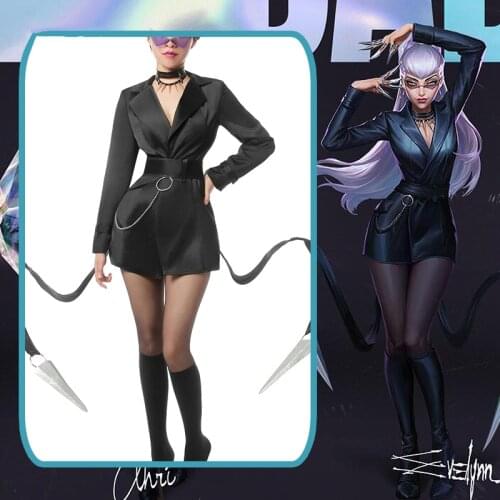 Anime LOL Baddest KDA Evelynn Costume Sexy Suit Battle Uniform/Dress Full Set Cosplay Costume Halloween Free Shipping New 2020