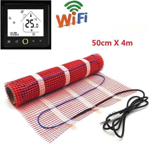 50cmX4m Warm Floor Heating Mat 2 Square Meters 220V 150w/m2 Room Heater with WiFi Thermostat