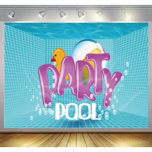 Summer Pool Party Backdrop Birthday Theme Photography Background Photo Booth Swimming Ring Bikinis Parties Decor Vinyl Poster