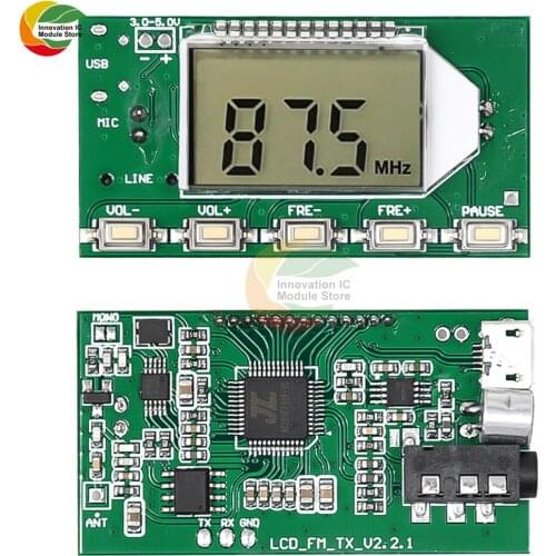 Ziqqucu FM Transmitter Module Wireless Microphone Circuit Board Computer Audio Transmitting DC 3v 5V FM Module 87.0MHz-108.0MHz