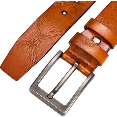 Pin Buckle leather Belt for Men Designer Casual Belt Genuine Leather Cowboy Fashion Cowhide Male Strap Barry.Wang Brand Belt