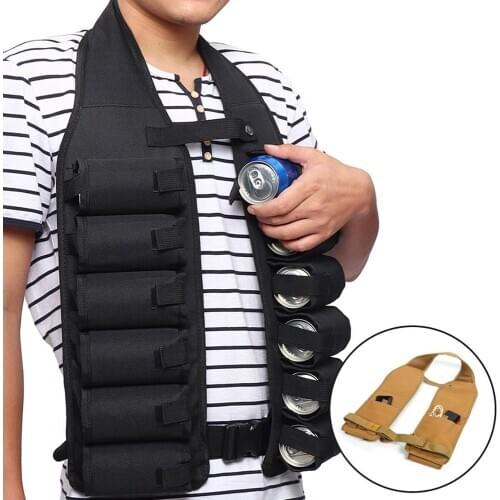 12 Pack Waist Can Holder Belt Vest Tactical Shoulder Carry Bag Beverage Bag Cycling Hiking Camping