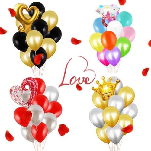 Wedding balloon 12 inch latex balloon set proposal confession atmosphere arrangement balloon room decoration lift balloon