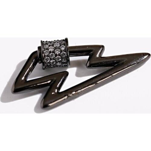 New Lightning Shape Copper DIY Jewelry Making Necklace Pendants Classic CZ Geometric Handmade Clasps Accessories