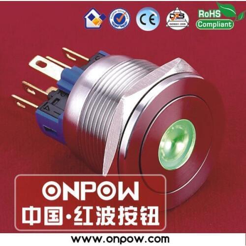 ONPOW 22mm flat momentary dot illuminated pushbutton switch GQ22PF-11D/G/12V/S
