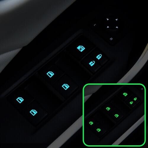 Car Door Windows Control Panel Luminous Button Sticker for Nissan Nismo Tiida Teana Skyline Juke X-Trail Almera SAAB 9-3 9-5