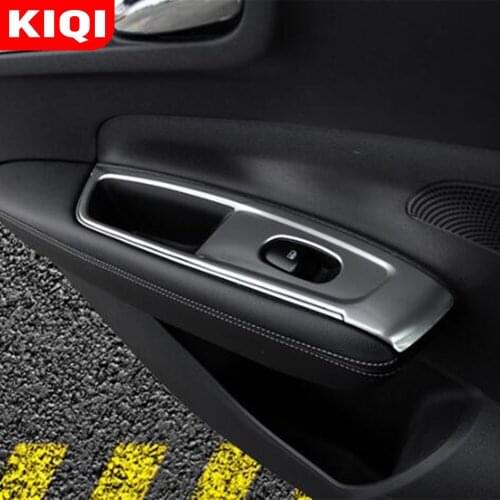 KIQI Stainless Steel Interior Door Window Switch Control Panel Decorative Cover Trims for Renault Koleos Samsung QM6 2016 - 2020