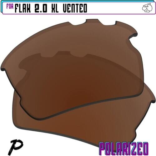 EZReplace Polarized Replacement Lenses for - Oakley Flak 2.0 XL Vented Sunglasses - Brown P