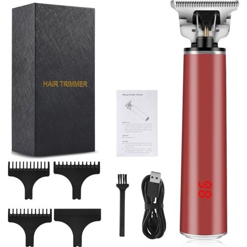 Professional Barber Hair Clipper LCD Display Oil Tip Electric Cutting Machine Beard Trimmer Shaver Razor for Men Cutter T5