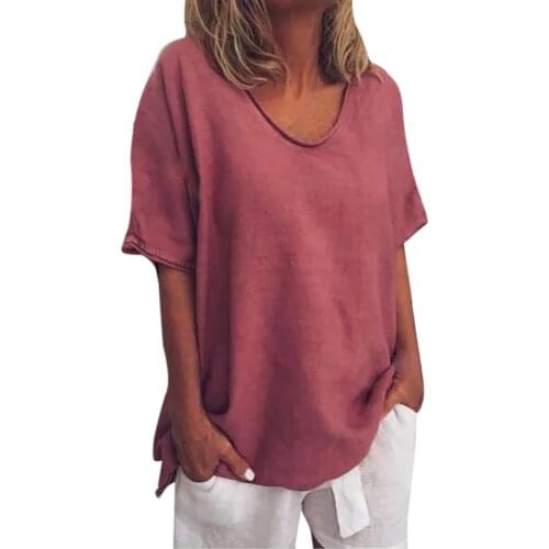 Plus Size Tops For Women 2021 Fashion Casual Summer Solid Color Blouse Summer O-neck Shirt Short Sleeves Plus Size Top Блузка