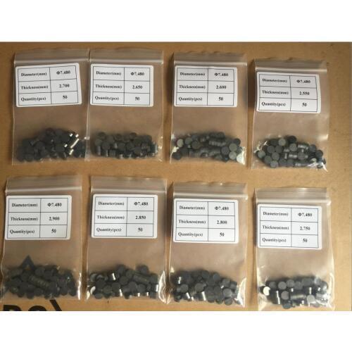 40pcs 7.48mm Adjustable Valve Shim.Thickness 2,35 x 5 2,40 x 5 2,45 x 5 2,50 x 5 3,10 x 5 3,15 x 5 3,20 x 5 3,25 x 5