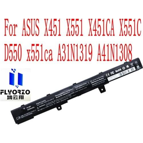 Brand new High Quality 14.8V 3200mAh/47Wh ASX551L7 Battery For ASUS X451 X551 X451CA X551C D550 x551ca A31N1319 A41N1308 Laptop