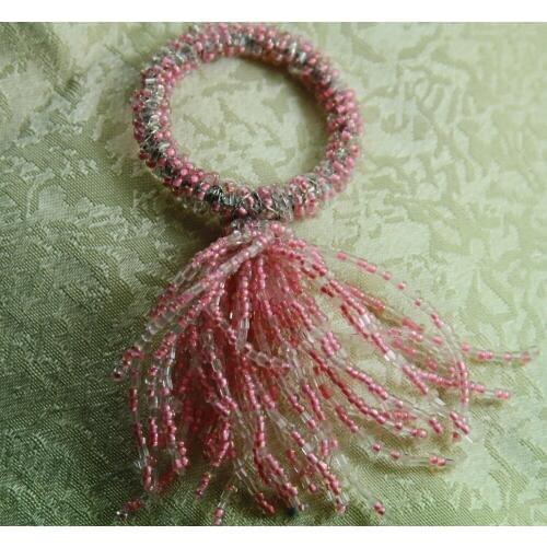 Glass tassel wholesale napkin rings beaded wedding, napkin holder