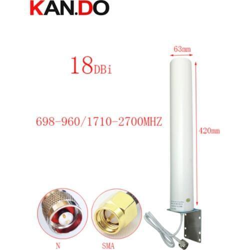 Real 18dbi 42cm length 697-2700Mhz outdoor 2G 3G 4G antenna for repeater router antenna repeater 4G LTE modem antenna N male SMA