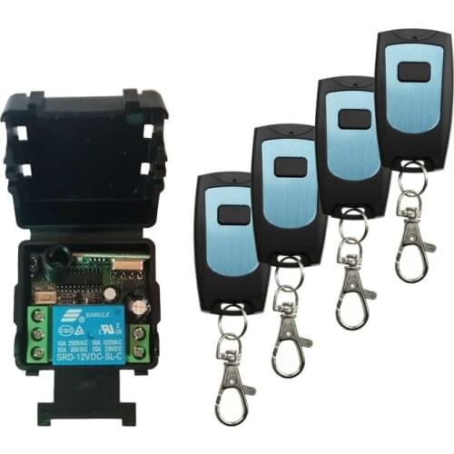 DC12V 24V 1CH Remote Control Light Switch Relay Output Radio Receiver Module and Waterproof Transmitte Garage Doors