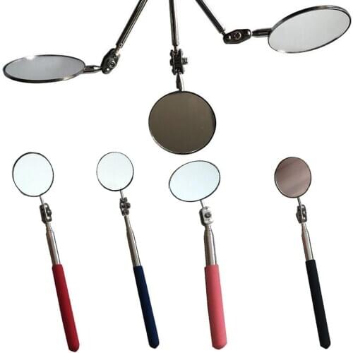 1Pc 50mm inspection mirror Car Telescopic Detection Lens Inspection Round Mirror 360 Repair Tool inspection lens manual tool
